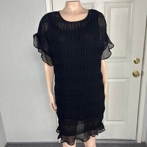 NEW athe Vanessa Bruno Women's Dress 34 Polyester Little Black Party Stretch T8
